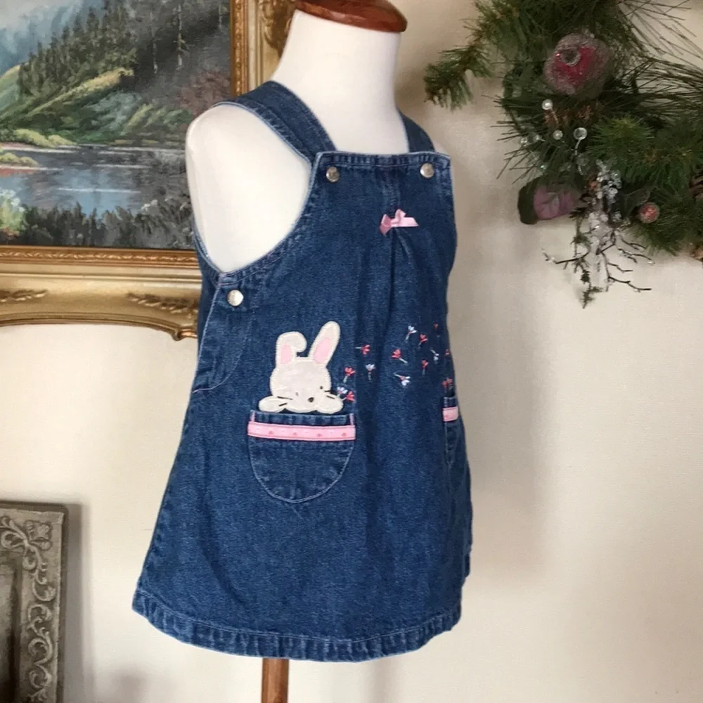 Carter’s Baby Girl Bunny Denim Dress‼️FINAL PRICE DROP